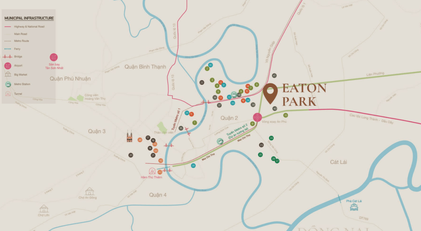 Vị trí dự án Eaton Park Quận 2
