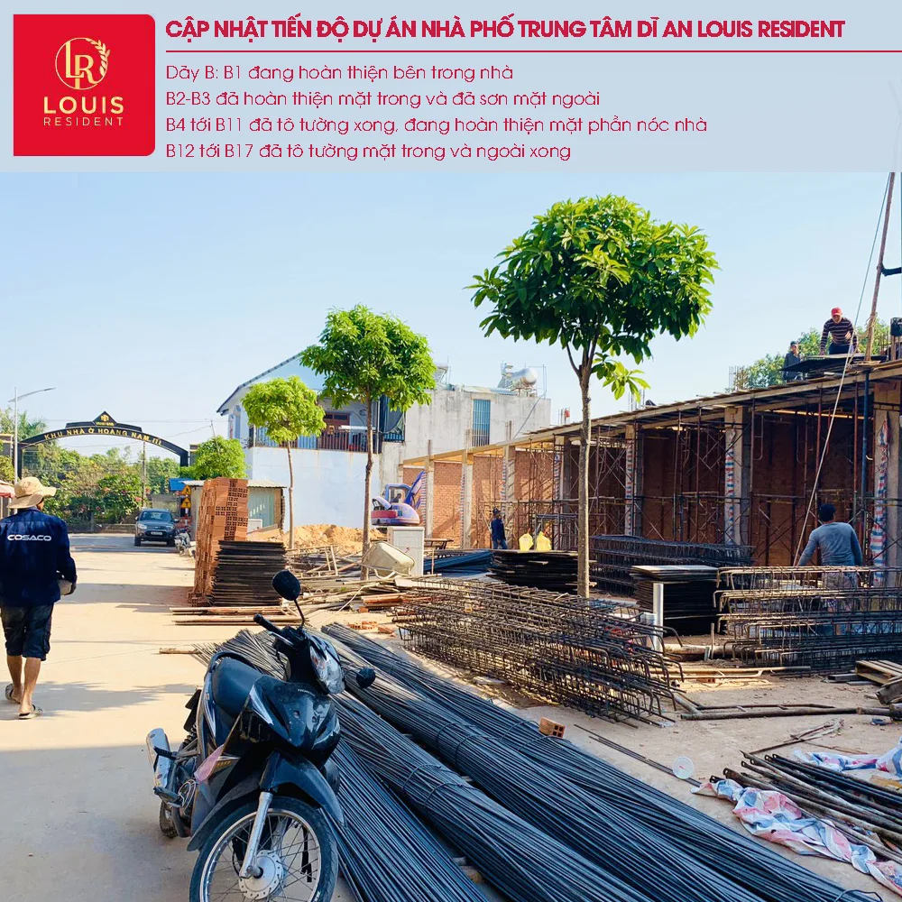 Cập nhật tiến độ dự án nhà phố trung tâm Dĩ An Louis Resident 45 9