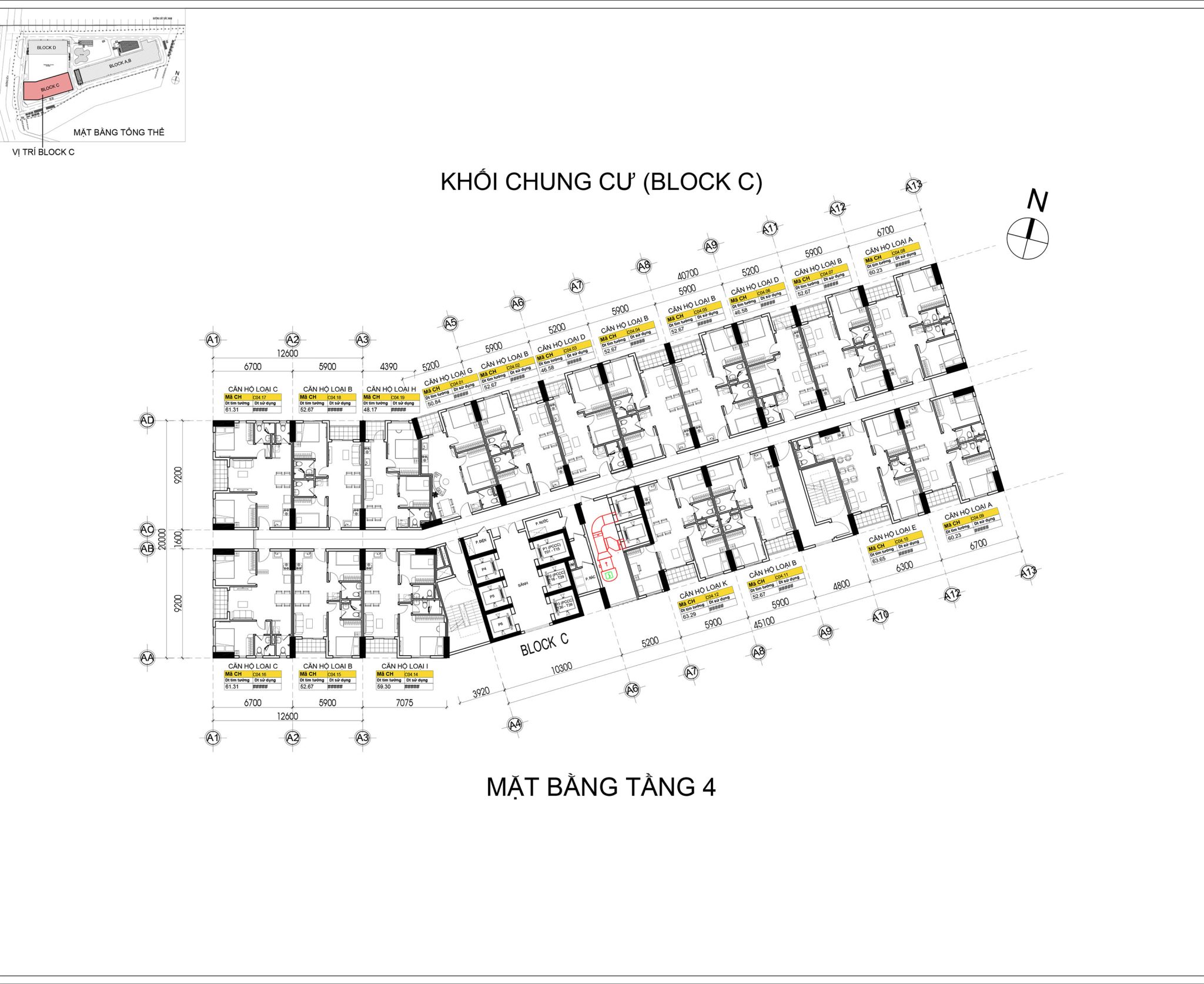 Mặt bằng Tầng 4 Dự án Bcons Solary