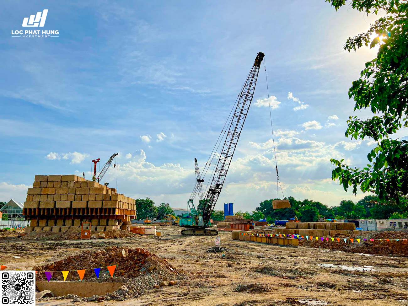 Thi công dự án The Gió Riverside đang bước đầu chuẩn bị đào móng.