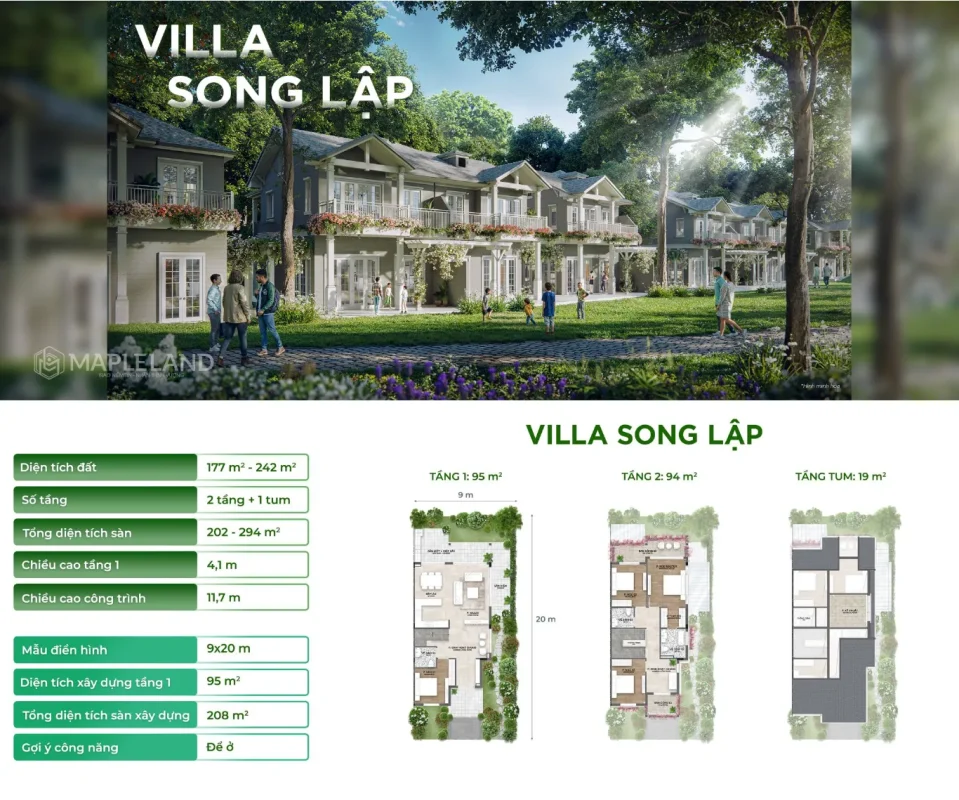 Biệt thự song lập Eco Retreat – Phân tích sản phẩm & triển vọng 9 Villa Song Lập Eco Retreat