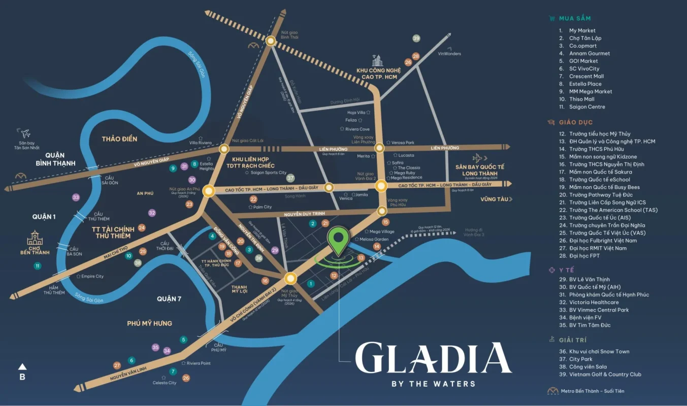 Vị trí dự án Gladia Khang Điền