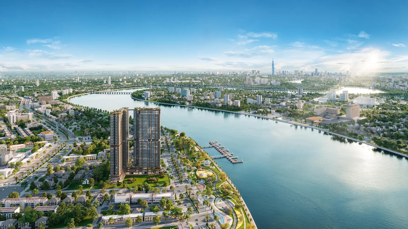 Căn hộ A&t Saigon Riverside nằm trên Mặt tiền đường ven sông - song song với QL13