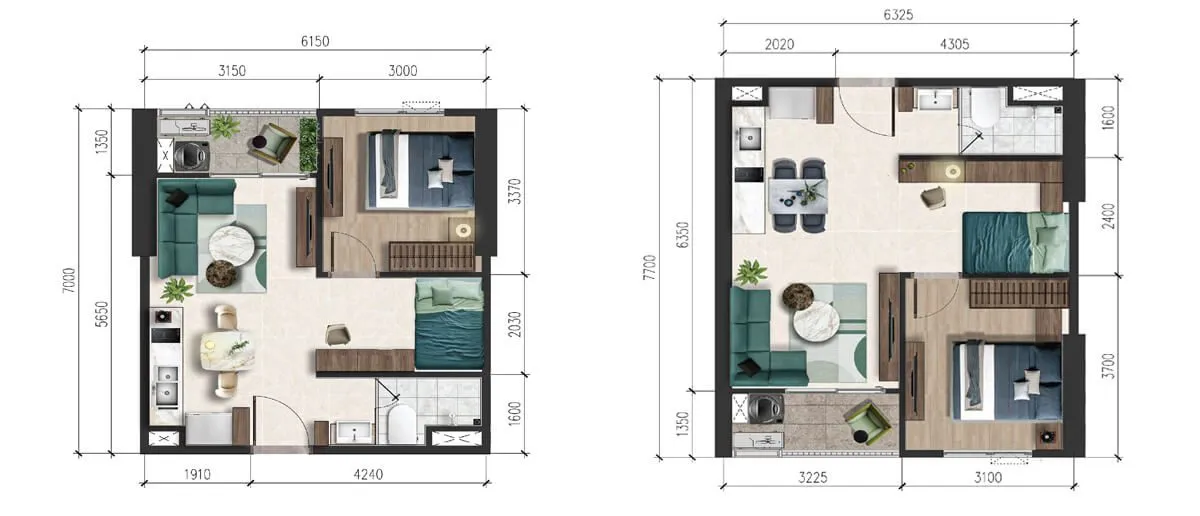 thiet ke can ho 1 phong ngu at riverside 11zon