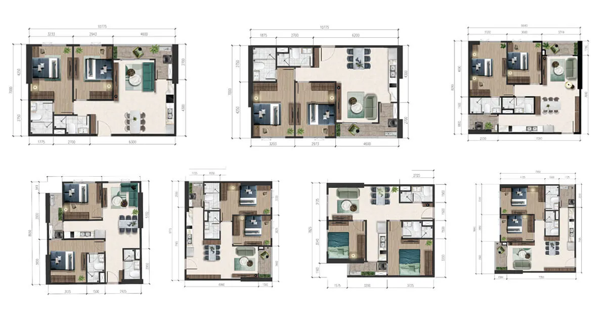 thiet ke can ho 2 phong ngu at riverside 11zon