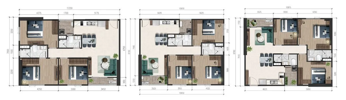 thiet ke can ho 3 phong ngu at riverside 11zon
