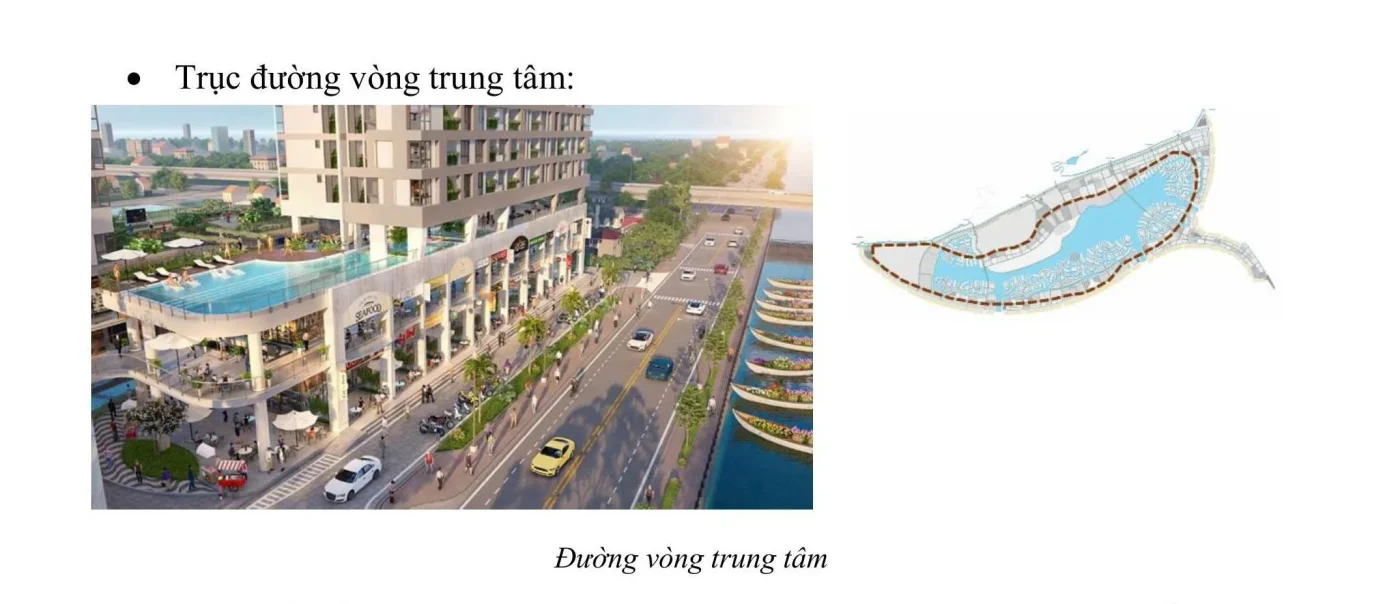 Trục chính cảnh quan kết nối toàn khu