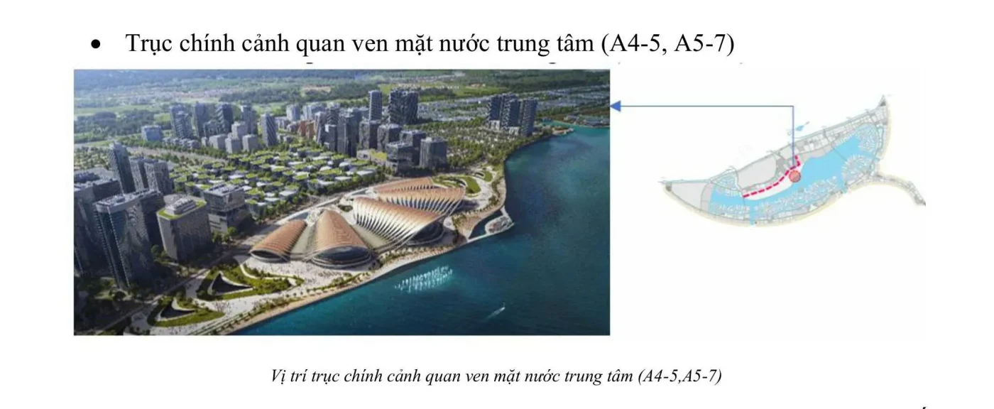 Trục chính cảnh quan ven mặt nước trung tâm