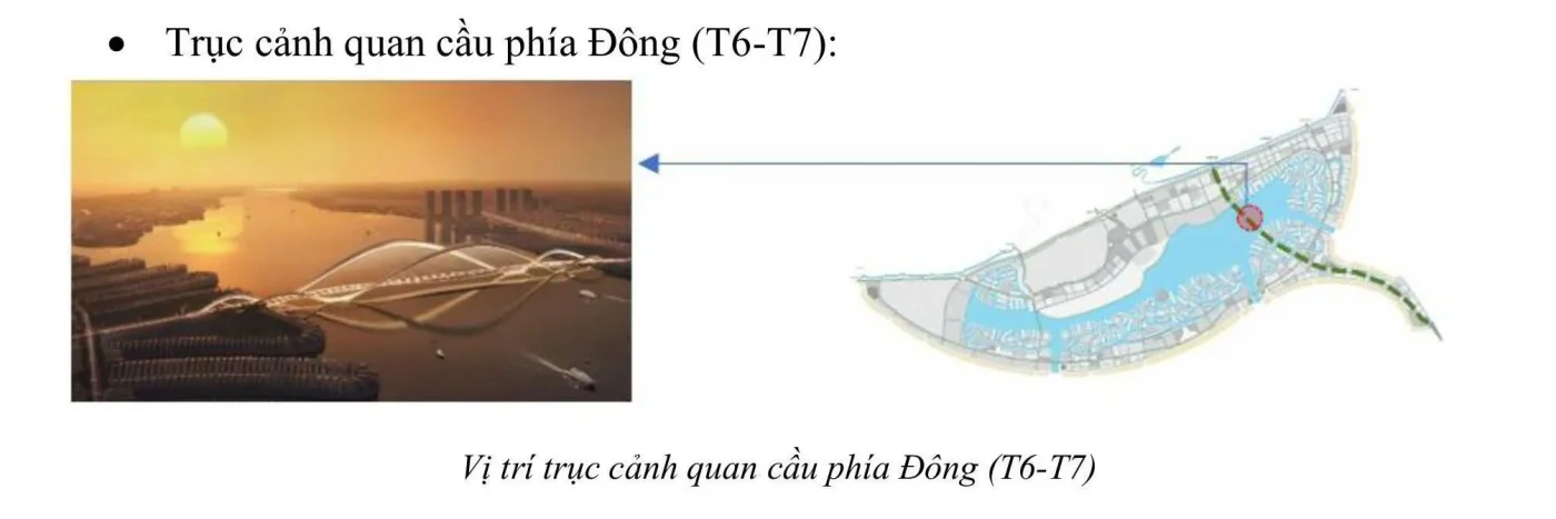 Trục chính cảnh quan cầu phía Đông