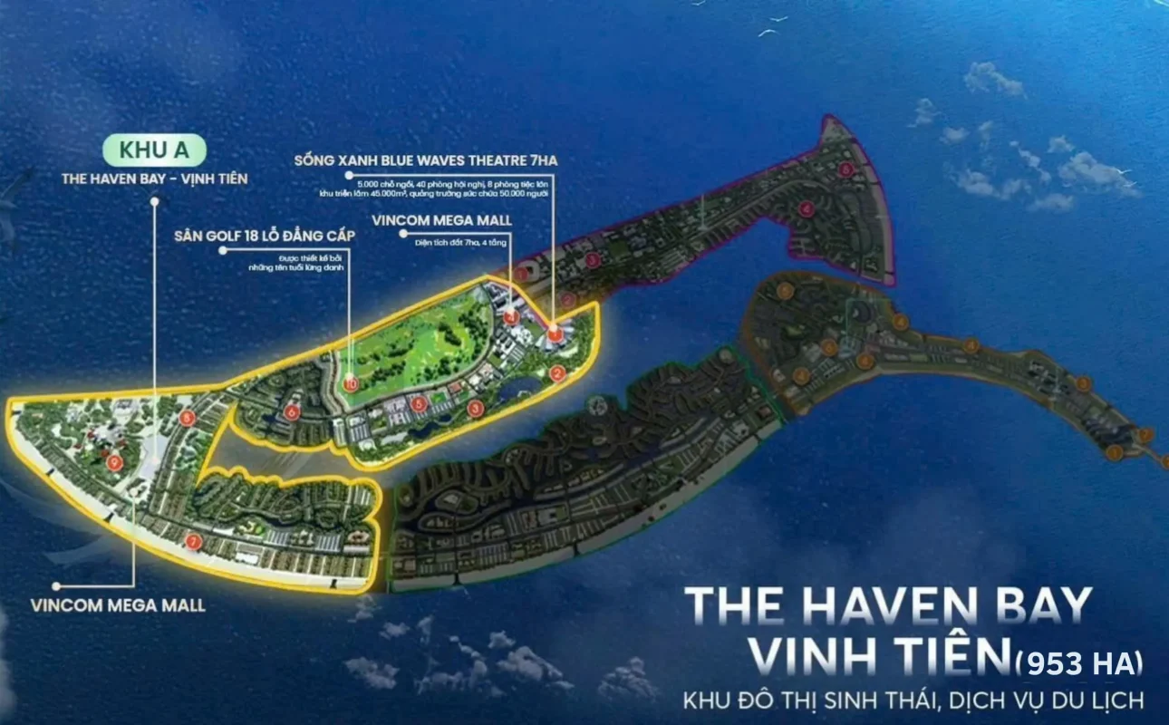 Vinhomes Cần Giờ và Vịnh Tiên – Hạ tầng tỷ đô kiến tạo cực tăng trưởng mới của TP.HCM 18 Sơ đồ phân khu Vịnh Tiên trong đại đô thị Vinhomes Green Paradise Cần Giờ