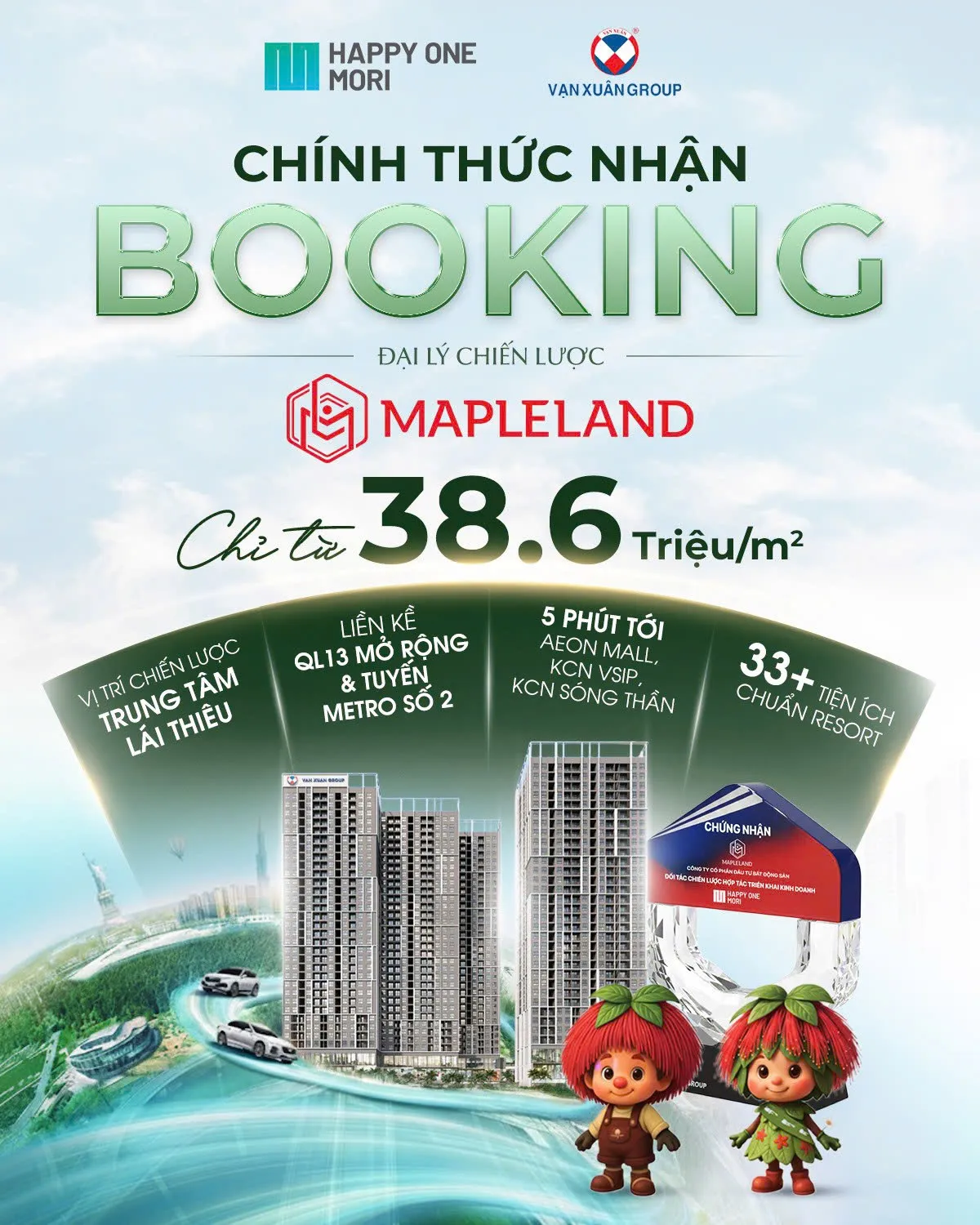 Chính thức nhận booking dự án căn hộ Happy One Mori