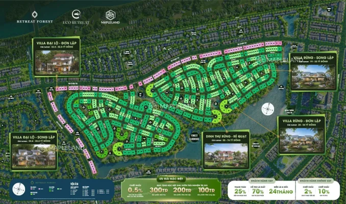 Phân khu Retreat Forest tại Khu đô thị Eco Retreat