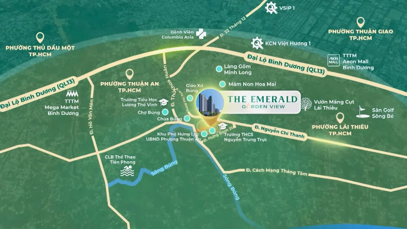 Dự án The Emerald Garden View - Giá rẻ nhất khu vực 18 Vị trí Dự án The Emerald Garden View