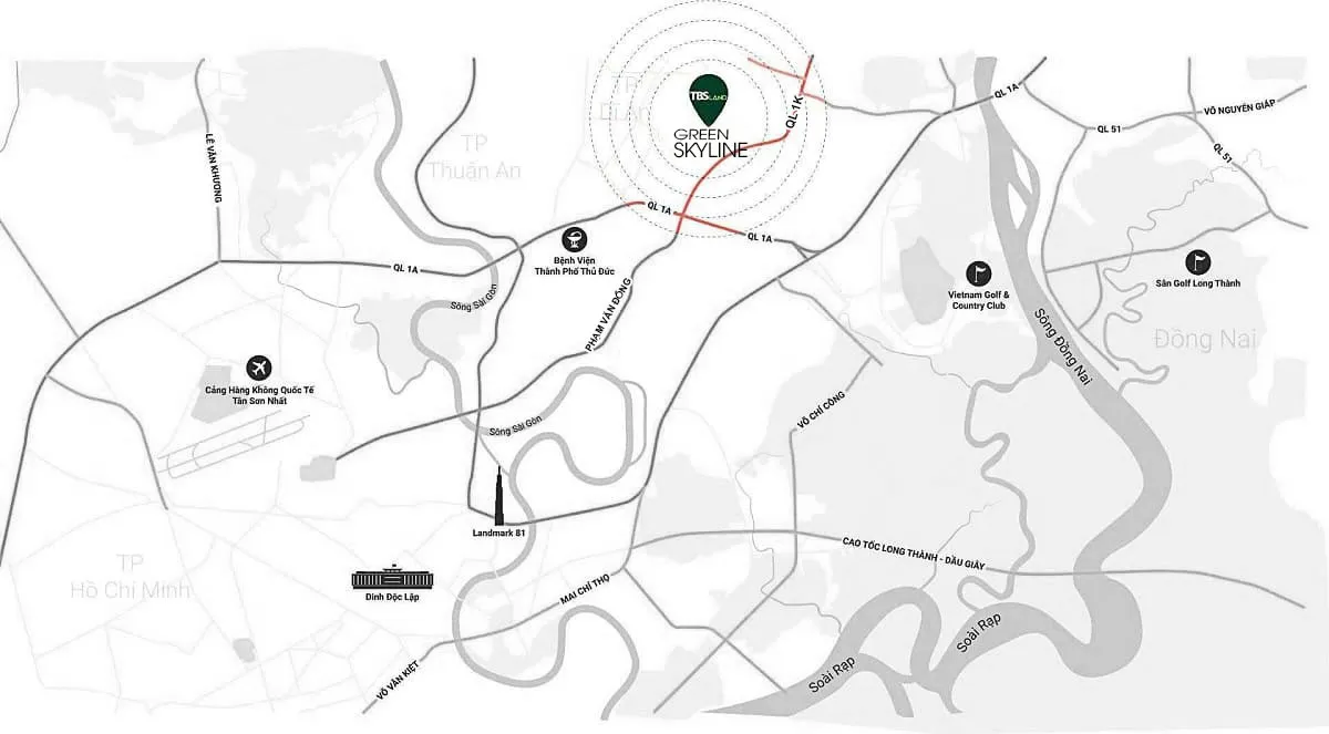 Bản đồ vị trí chung cư Green Skyline