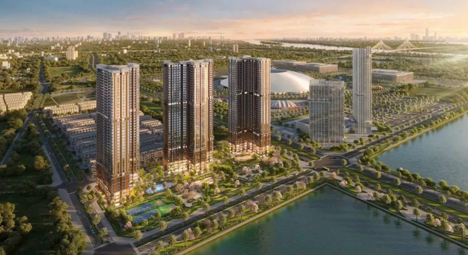Phối cảnh cao tầng MIK tại Vinhomes Green Paradise