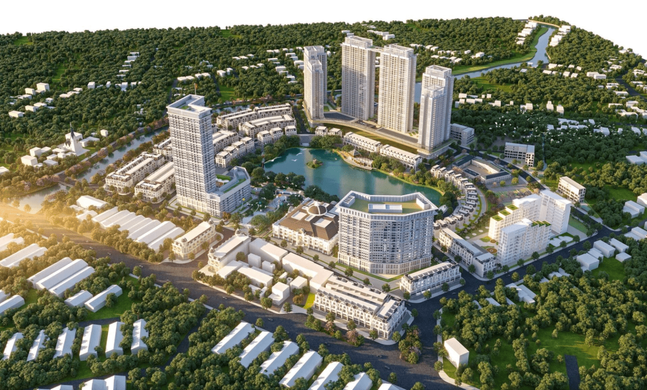 Phối cảnh khu dự án căn hộ Hồ Gươm Xanh Green Square - TBS LAND