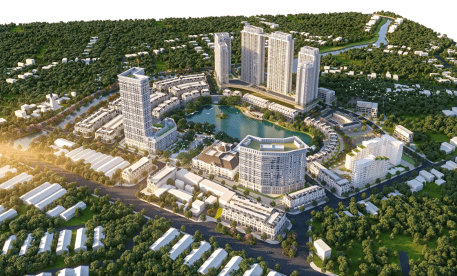 Phối cảnh khu căn hộ Hồ Gươm Xanh Green Square - TBS LAND
