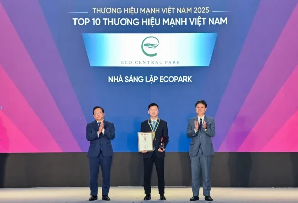 Ecopark nhận giải thưởng TOP 10 THƯƠNG HIỆU MẠNH VIỆT NAM 2025