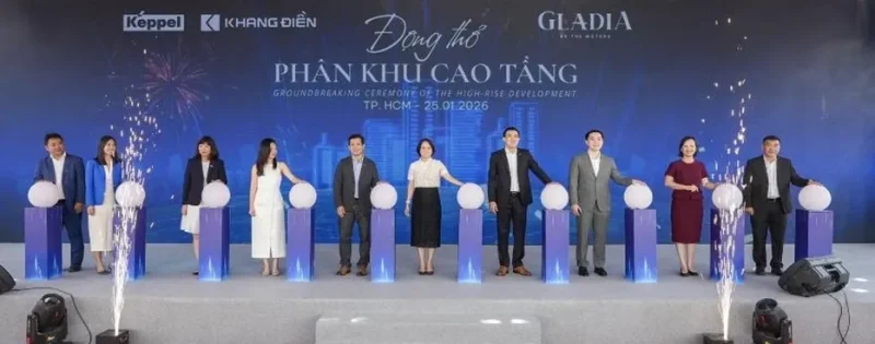 Lễ động thổ phân khu cao tầng Gladia By The Waters