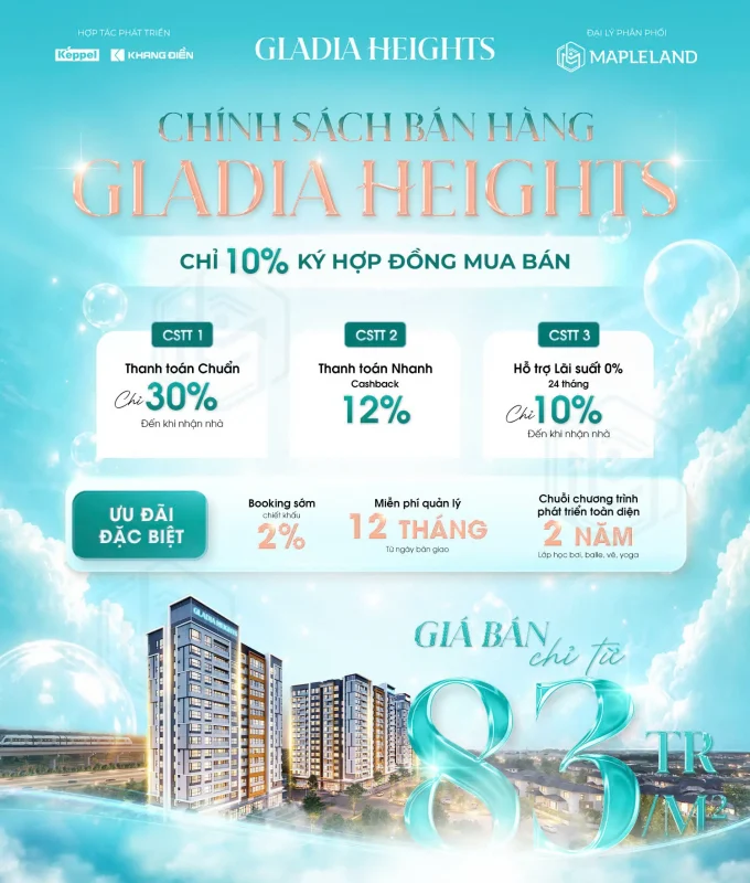 KICK OFF DỰ ÁN GLADIA HEIGHTS - MAPLELAND NHẬP CUỘC 28 Chính sách bán hàng dự án Gladia Heights