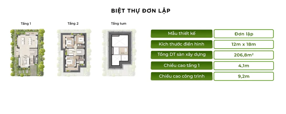 Mặt bằng layout biệt thự đơn lập Rừng Phượng