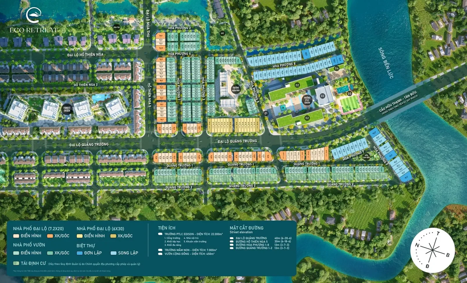 Mặt bằng tổng thể phân khu Rừng Phượng Eco Retreat