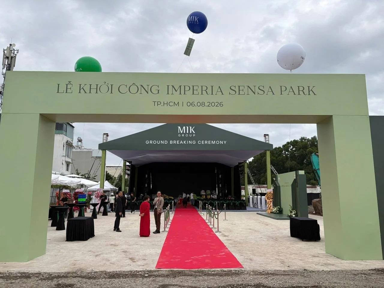 Lễ khởi công Imperia Sensa Park: MIK Group động thổ dự án ven sông Rạch Chiếc 7 Cổng chào lễ khởi công Imperia Sensa Park TP.HCM ngày 06/08/2026