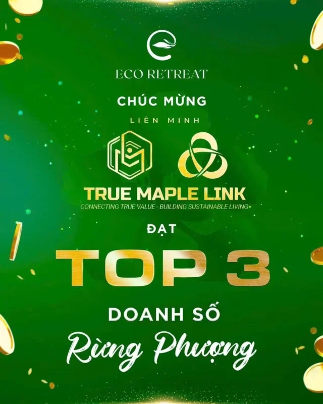 Liên minh True Maple Link đạt Top 3 doanh số phân khu Rừng Phượng – Eco Retreat 1 rp lien minh top3