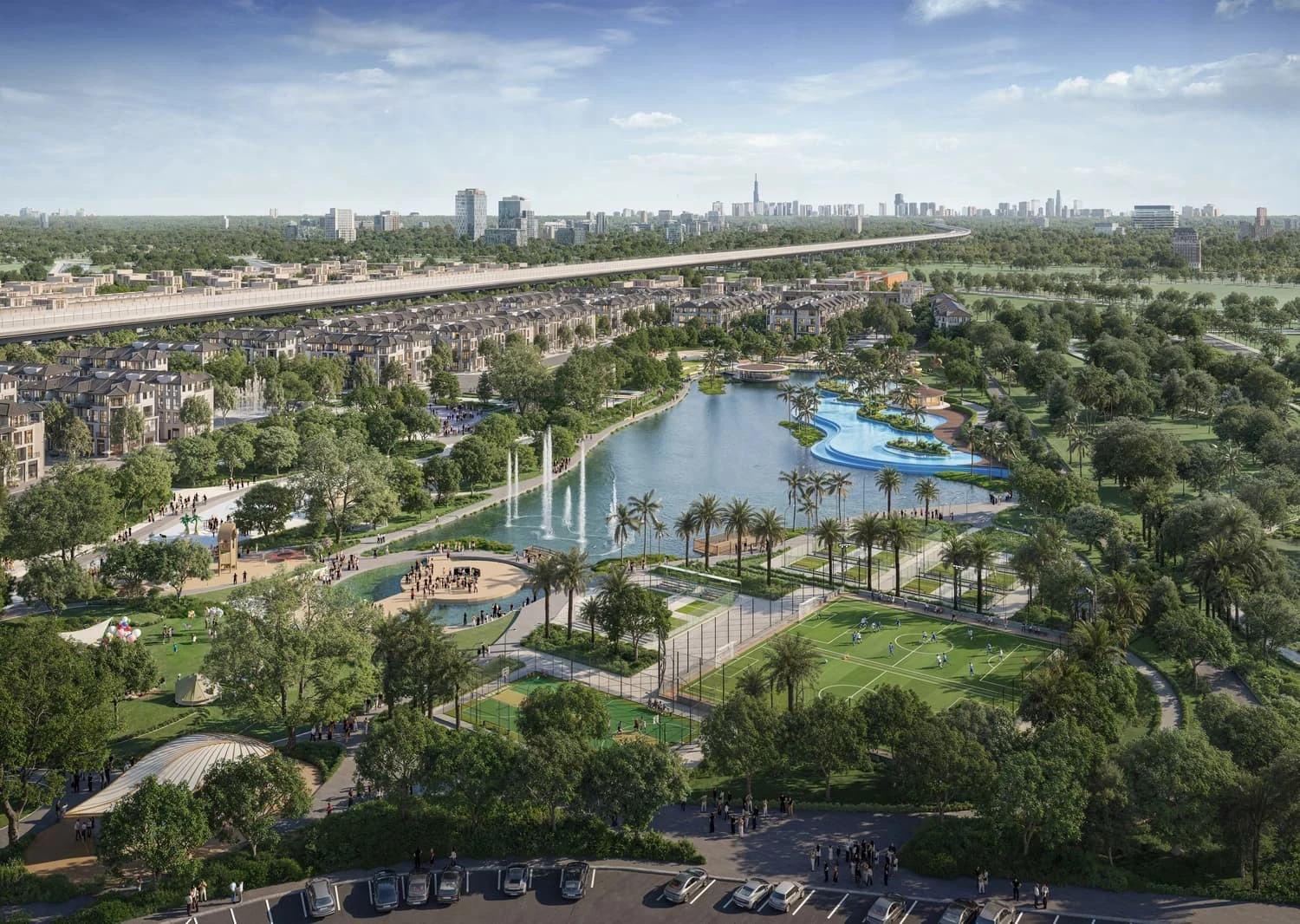 Phối cảnh khu thể thao cộng đồng trong đô thị — phạm vi vận hành Thanh Phú Centre Point của BEM